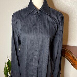 EREDI PISANO Cotton Stripes Long Sleeves Button Up Dress Shirt - For Cufflinks